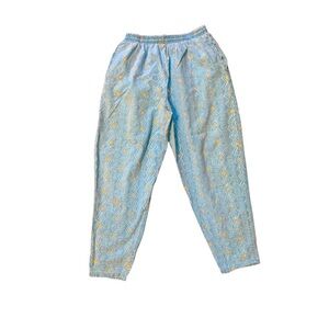 Vintage 90s Surf Gear Parachute Beach Pants Cotton Printed Tapered Leg Large